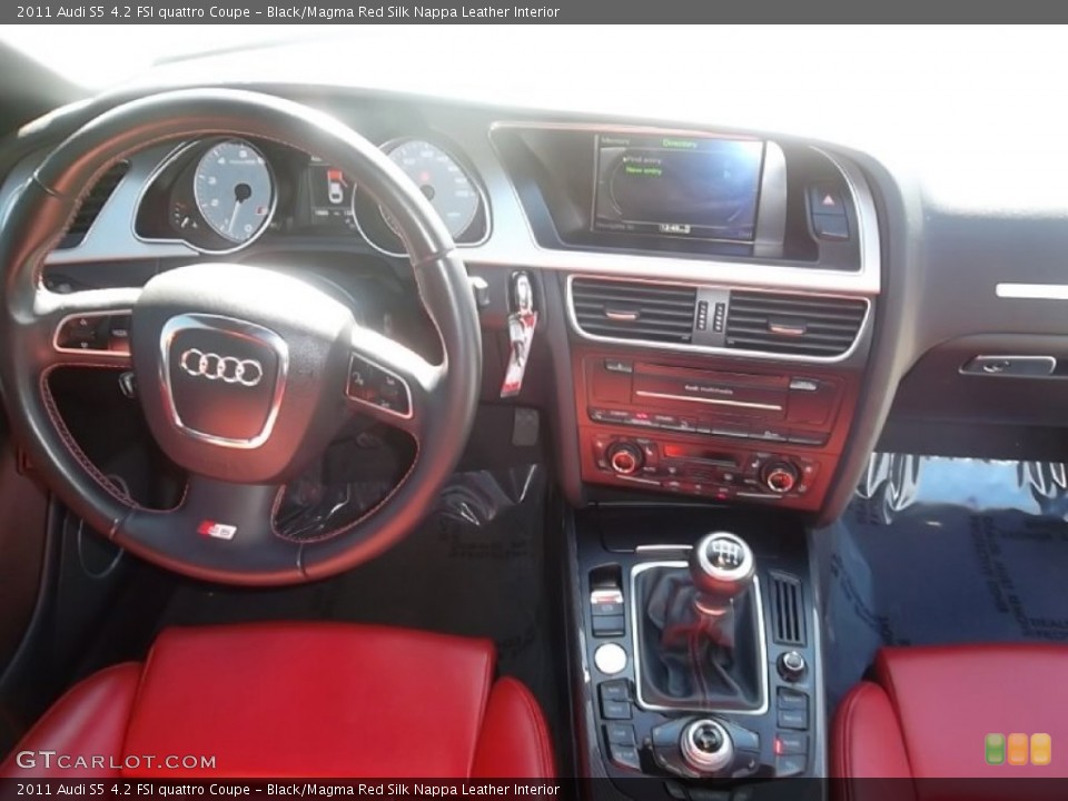 Black/Magma Red Silk Nappa Leather Interior Dashboard for the 2011 Audi S5 4.2 FSI quattro Coupe #59145584