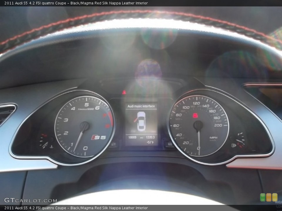 Black/Magma Red Silk Nappa Leather Interior Gauges for the 2011 Audi S5 4.2 FSI quattro Coupe #59145629