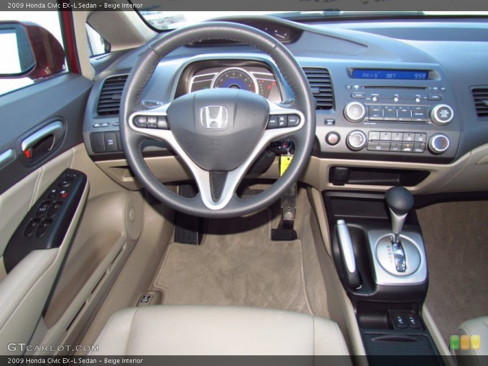 Beige Interior Dashboard for the 2009 Honda Civic EX-L Sedan #59146406