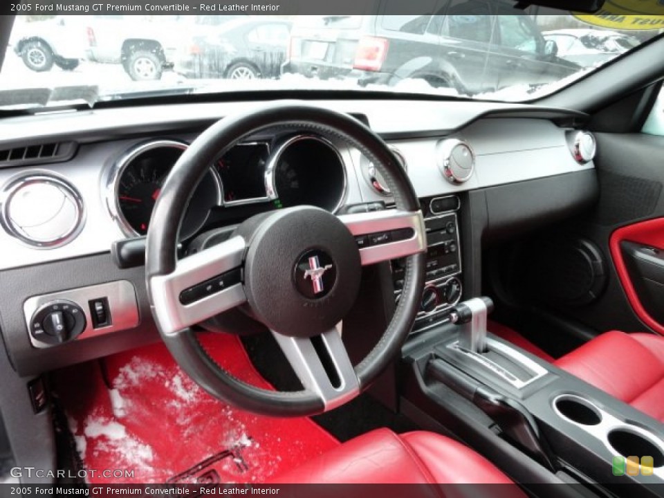 Red Leather Interior Dashboard for the 2005 Ford Mustang GT Premium Convertible #59149823