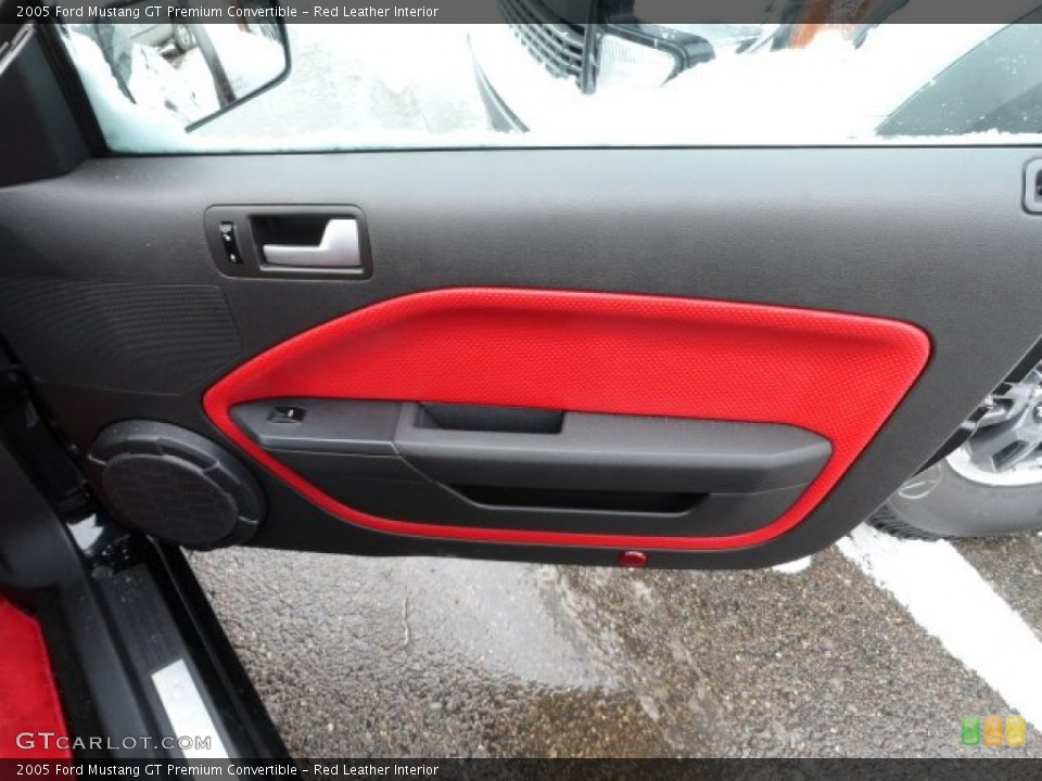 Red Leather Interior Door Panel for the 2005 Ford Mustang GT Premium Convertible #59149894