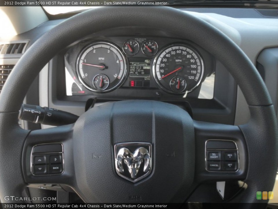 Dark Slate/Medium Graystone Interior Steering Wheel for the 2012 Dodge Ram 5500 HD ST Regular Cab 4x4 Chassis #59149946