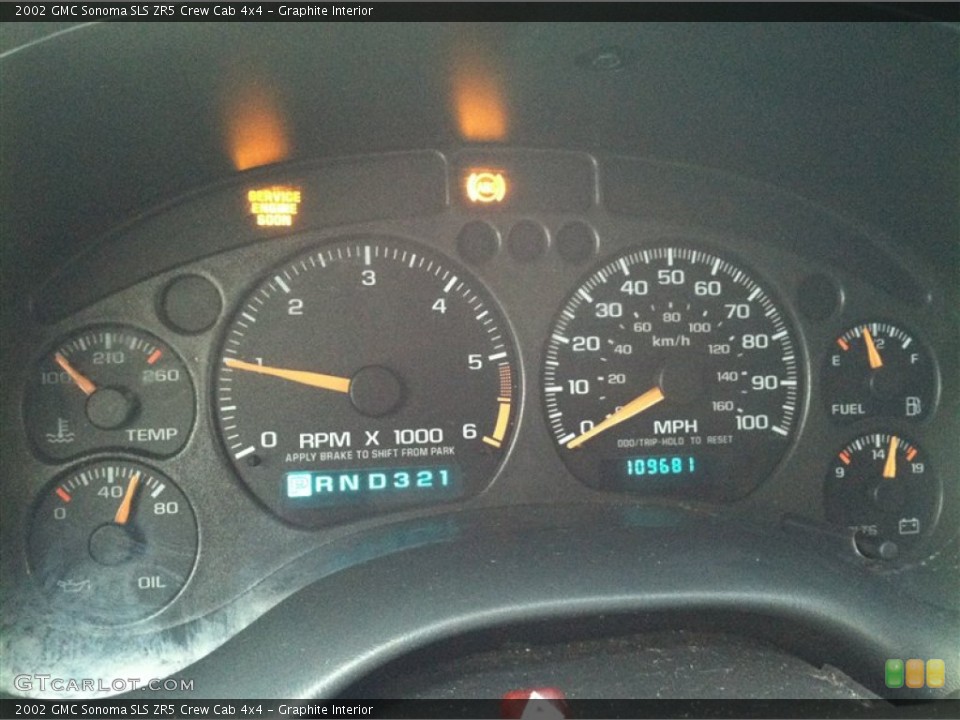 Graphite Interior Gauges for the 2002 GMC Sonoma SLS ZR5 Crew Cab 4x4 #59152256