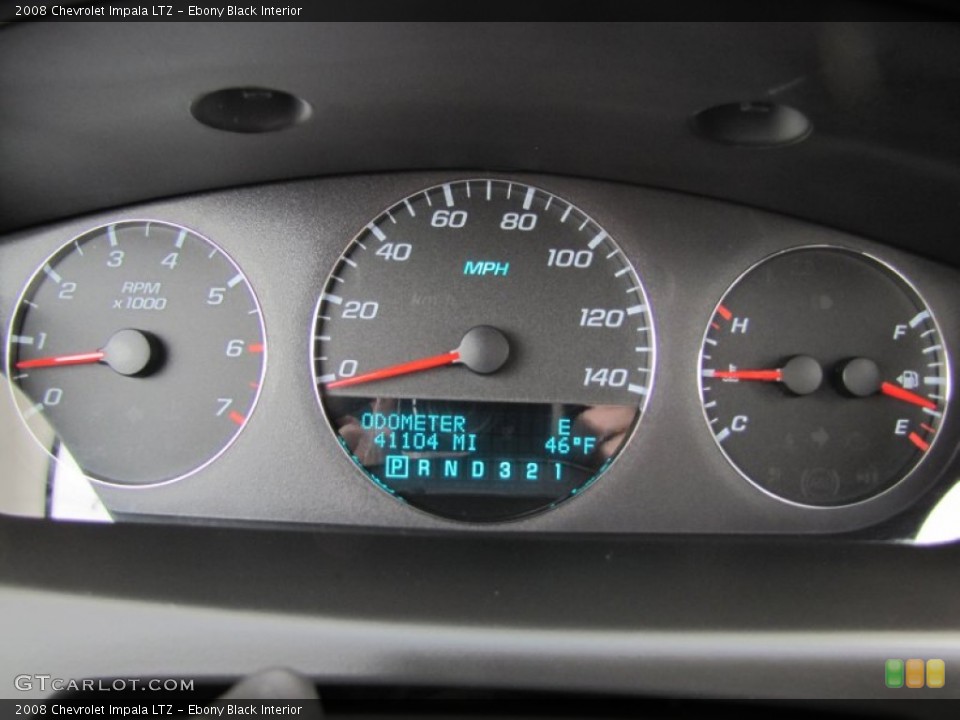 Ebony Black Interior Gauges for the 2008 Chevrolet Impala LTZ #59164634