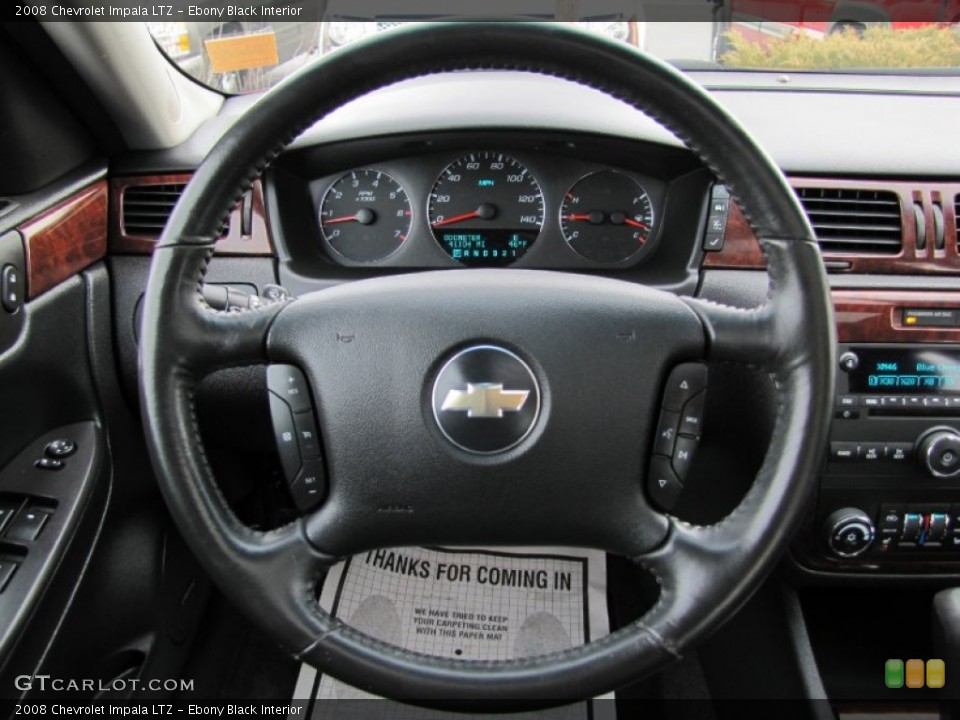 Ebony Black Interior Steering Wheel for the 2008 Chevrolet Impala LTZ #59164637