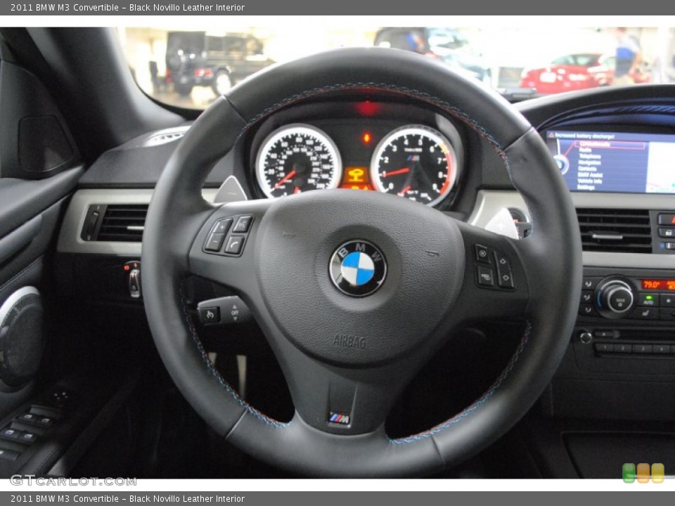 Black Novillo Leather Interior Steering Wheel for the 2011 BMW M3 Convertible #59171650