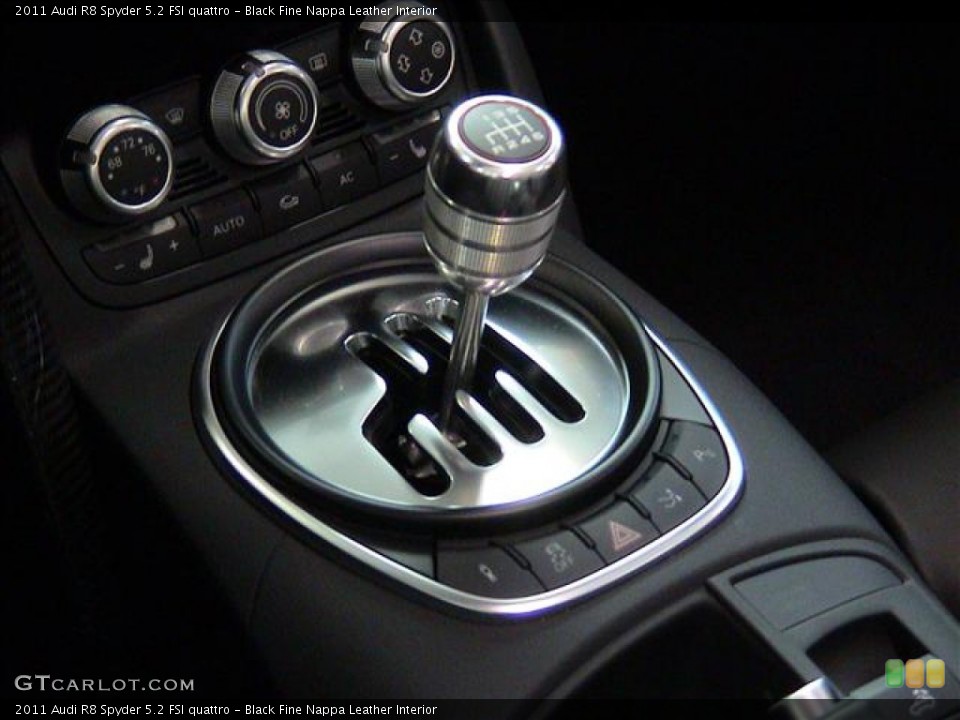 Black Fine Nappa Leather Interior Transmission for the 2011 Audi R8 Spyder 5.2 FSI quattro #59178767