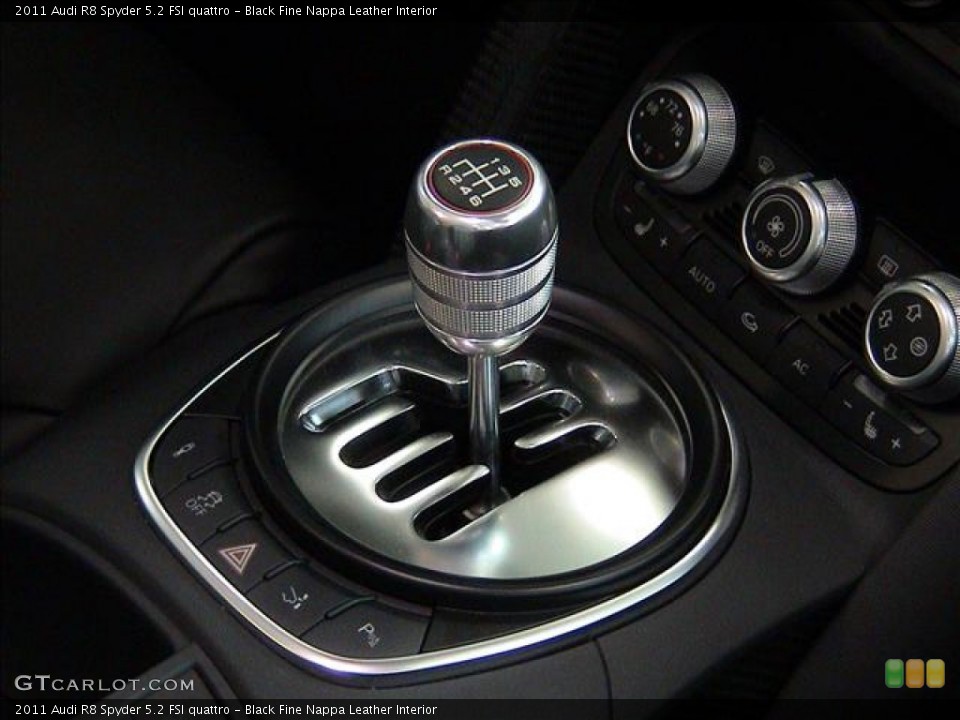 Black Fine Nappa Leather Interior Transmission for the 2011 Audi R8 Spyder 5.2 FSI quattro #59178774