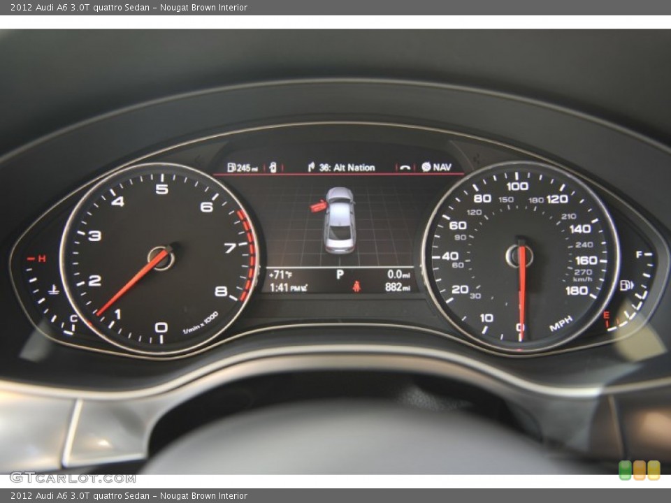 Nougat Brown Interior Gauges for the 2012 Audi A6 3.0T quattro Sedan #59182109