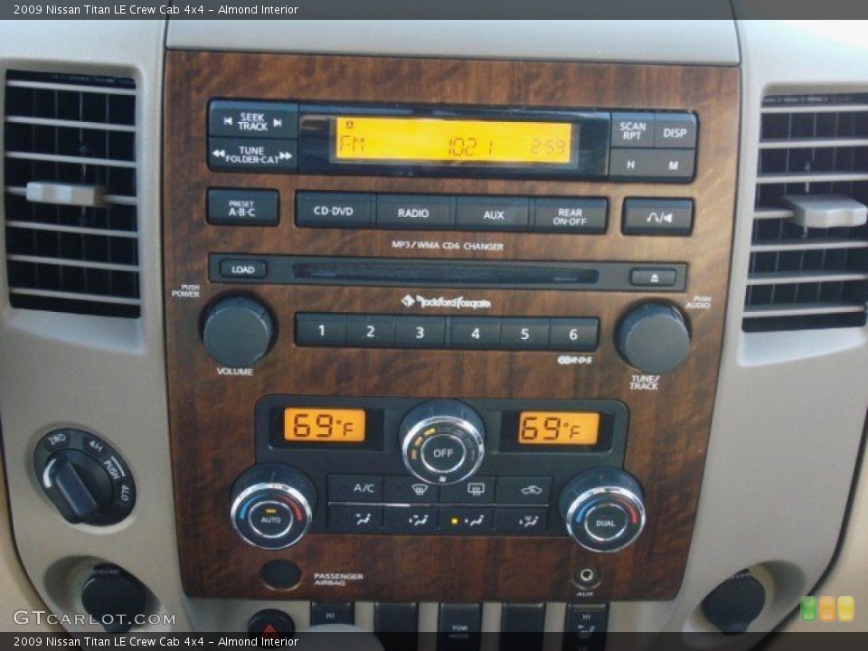 Almond Interior Controls for the 2009 Nissan Titan LE Crew Cab 4x4 #59184239