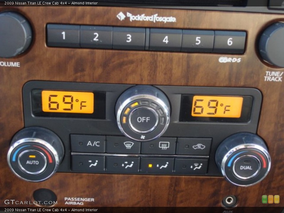 Almond Interior Controls for the 2009 Nissan Titan LE Crew Cab 4x4 #59184249