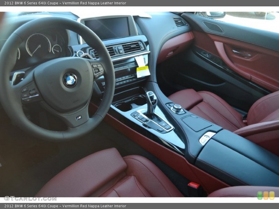 Vermillion Red Nappa Leather Interior Prime Interior for the 2012 BMW 6 Series 640i Coupe #59193335