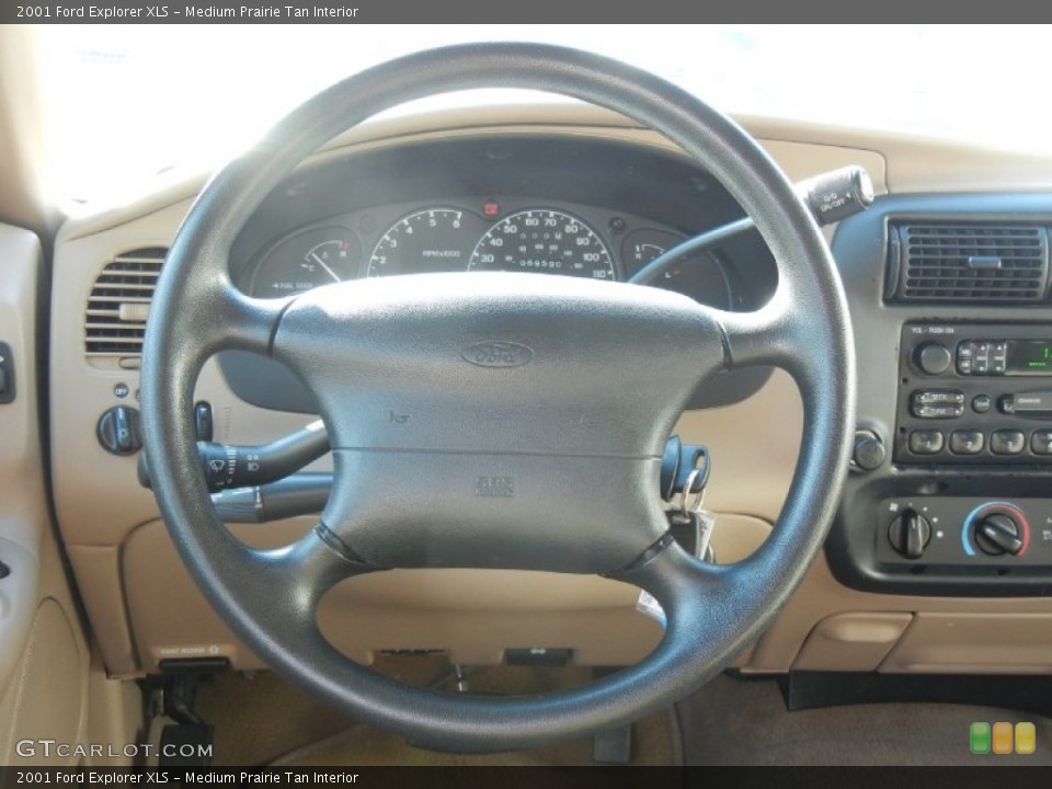 Medium Prairie Tan Interior Steering Wheel for the 2001 Ford Explorer XLS #59193434