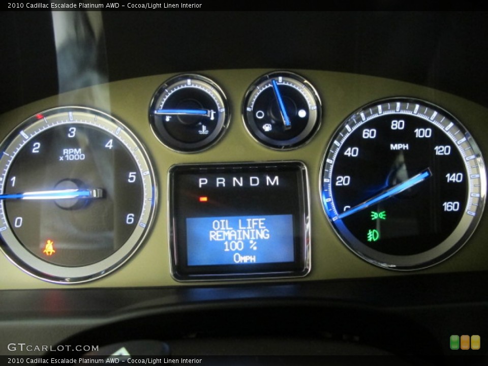 Cocoa/Light Linen Interior Gauges for the 2010 Cadillac Escalade Platinum AWD #59202341