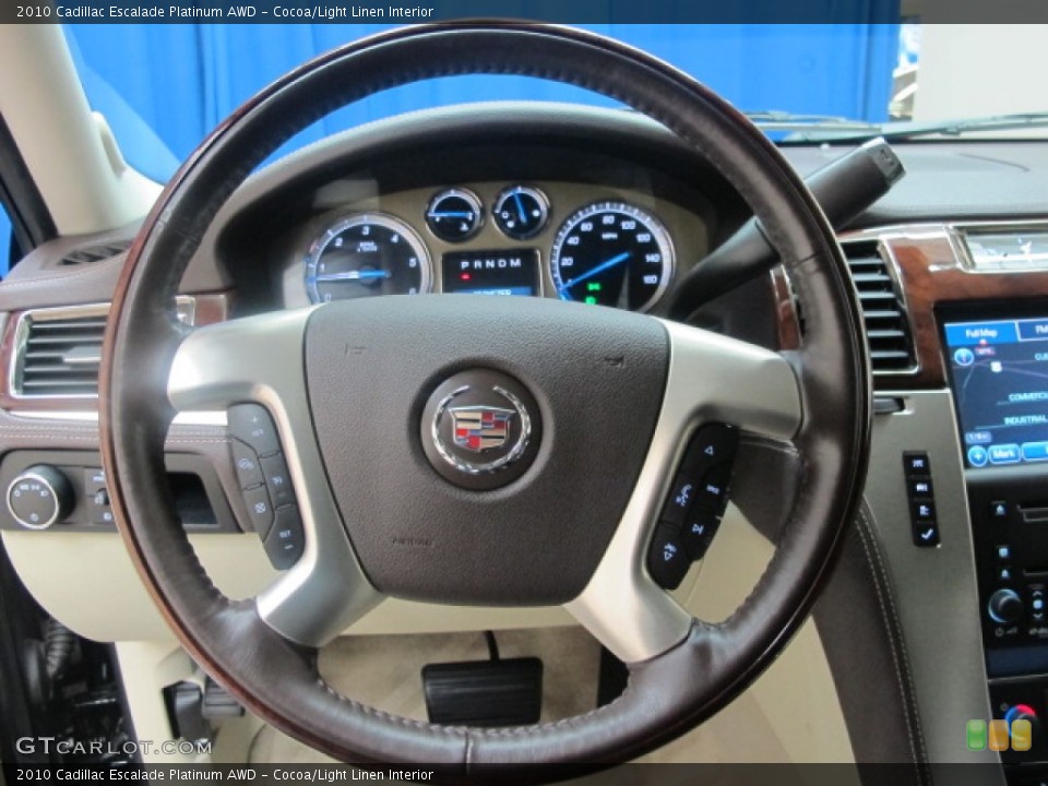 Cocoa/Light Linen Interior Steering Wheel for the 2010 Cadillac Escalade Platinum AWD #59202443