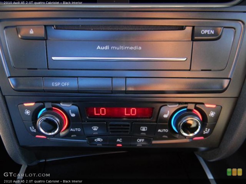 Black Interior Controls for the 2010 Audi A5 2.0T quattro Cabriolet #59219946