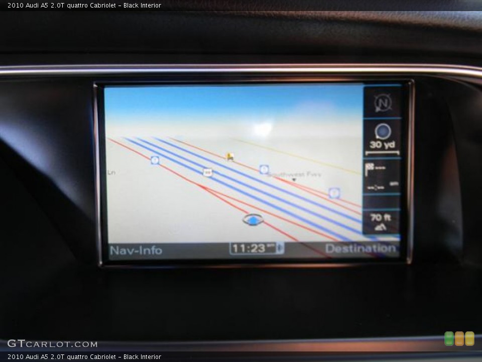 Black Interior Navigation for the 2010 Audi A5 2.0T quattro Cabriolet #59219955