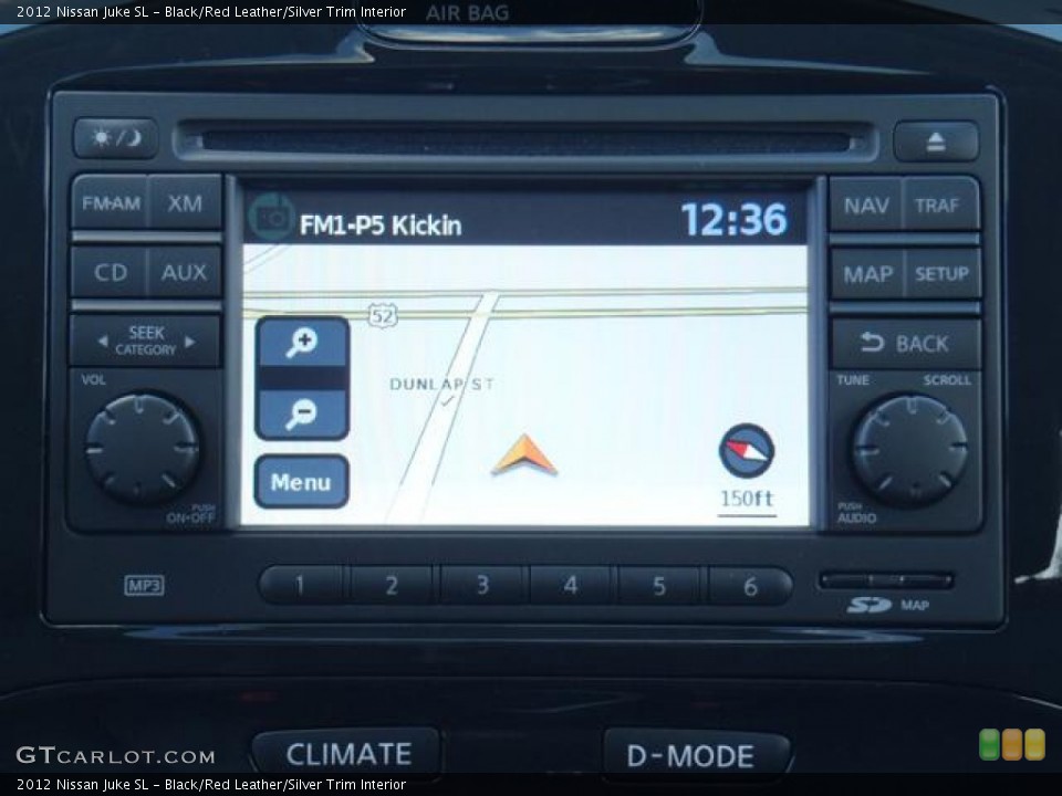 Black/Red Leather/Silver Trim Interior Controls for the 2012 Nissan Juke SL #59240202