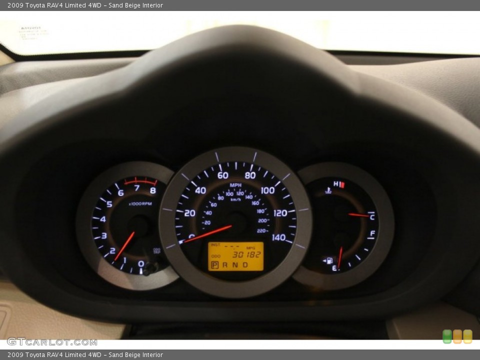 Sand Beige Interior Gauges for the 2009 Toyota RAV4 Limited 4WD #59244550