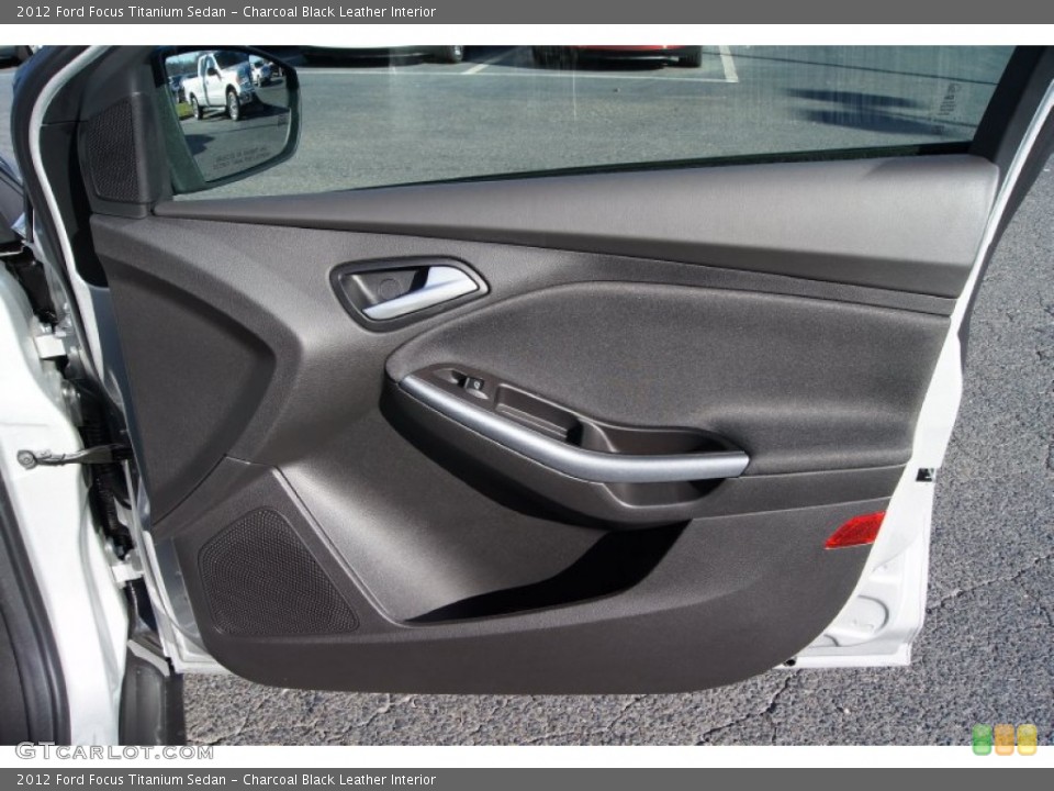 Charcoal Black Leather Interior Door Panel for the 2012 Ford Focus Titanium Sedan #59250568