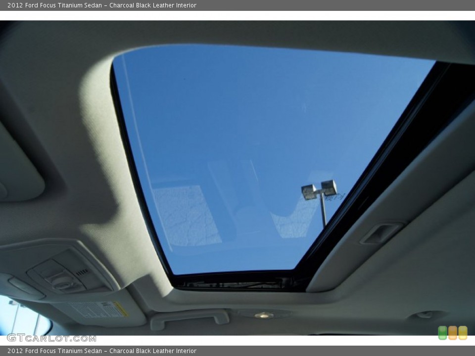 Charcoal Black Leather Interior Sunroof for the 2012 Ford Focus Titanium Sedan #59250628
