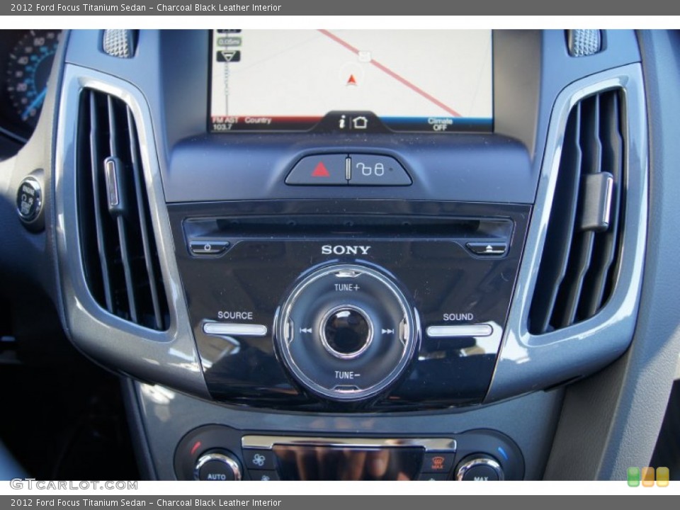 Charcoal Black Leather Interior Controls for the 2012 Ford Focus Titanium Sedan #59250686