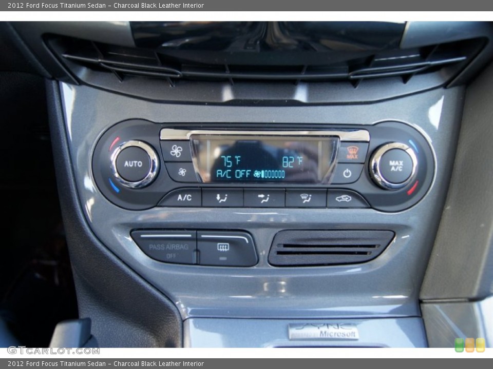 Charcoal Black Leather Interior Controls for the 2012 Ford Focus Titanium Sedan #59250694
