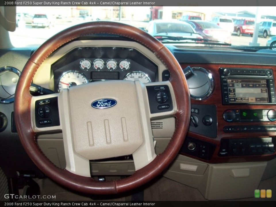 Camel/Chaparral Leather Interior Steering Wheel for the 2008 Ford F250 Super Duty King Ranch Crew Cab 4x4 #59253859