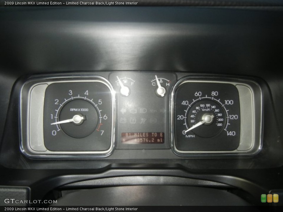 Limited Charcoal Black/Light Stone Interior Gauges for the 2009 Lincoln MKX Limited Edition #59257098