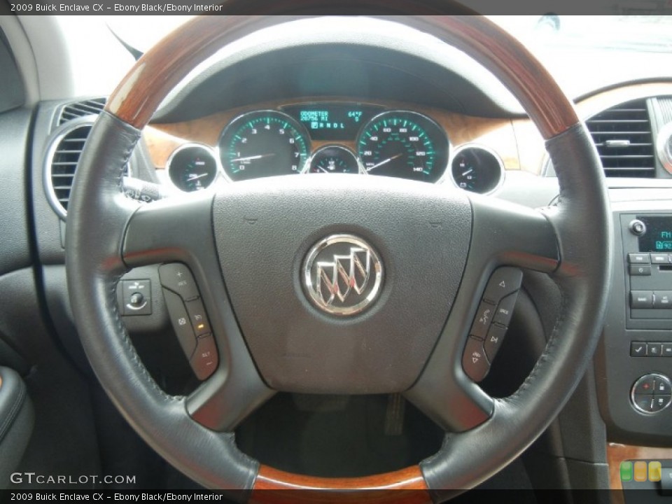 Ebony Black/Ebony Interior Steering Wheel for the 2009 Buick Enclave CX #59262273