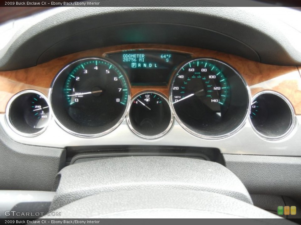 Ebony Black/Ebony Interior Gauges for the 2009 Buick Enclave CX #59262285