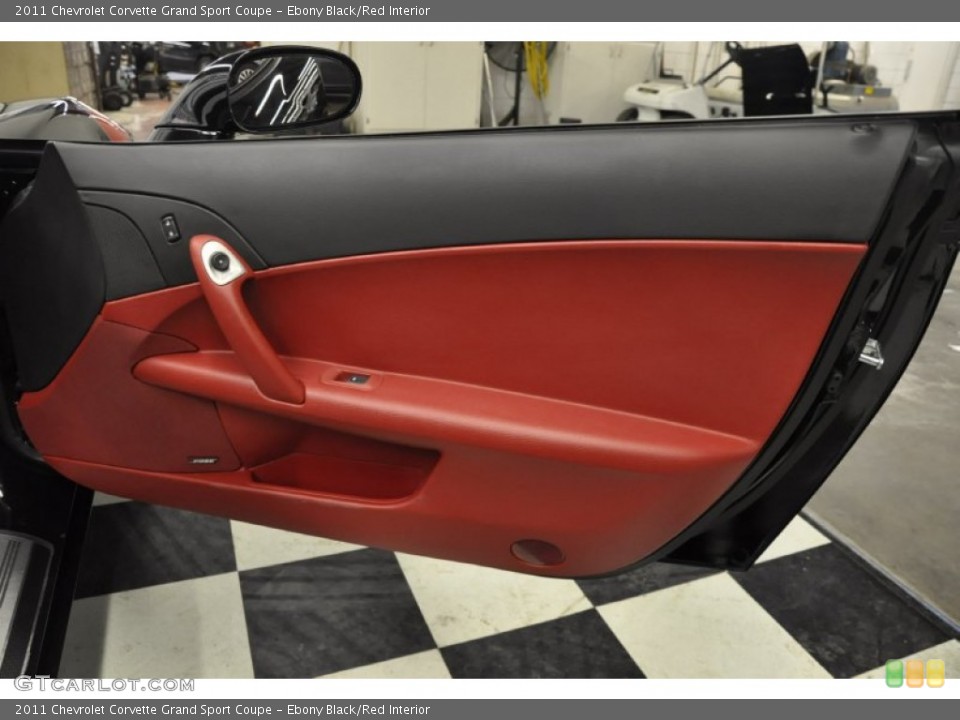 Ebony Black/Red Interior Door Panel for the 2011 Chevrolet Corvette Grand Sport Coupe #59263290