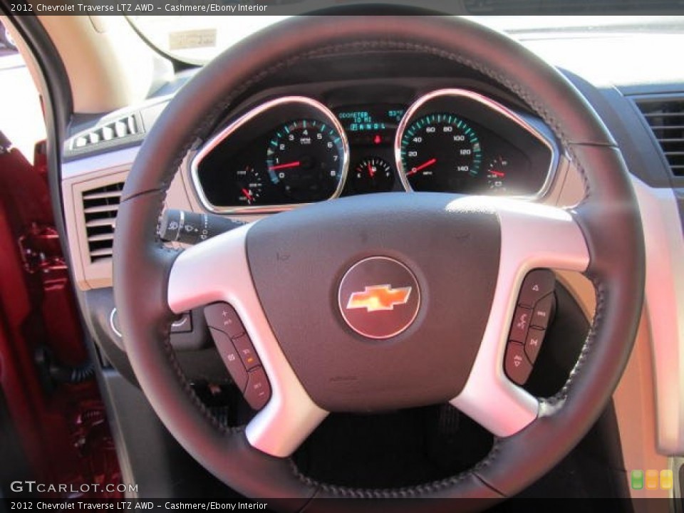 Cashmere/Ebony Interior Steering Wheel for the 2012 Chevrolet Traverse LTZ AWD #59264319