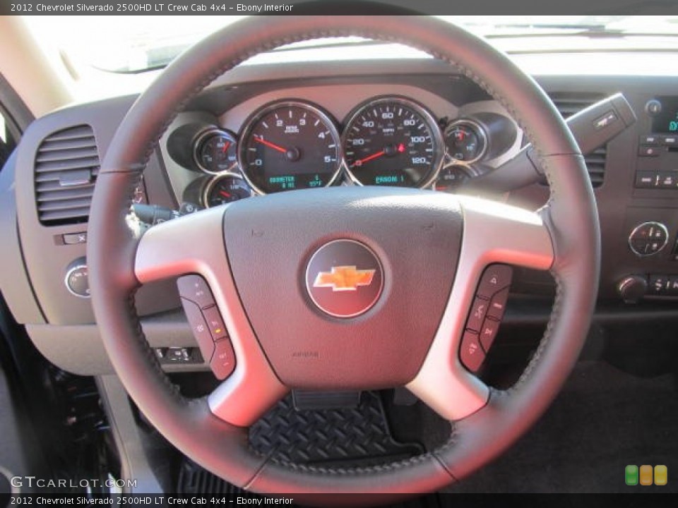 Ebony Interior Steering Wheel for the 2012 Chevrolet Silverado 2500HD LT Crew Cab 4x4 #59264574