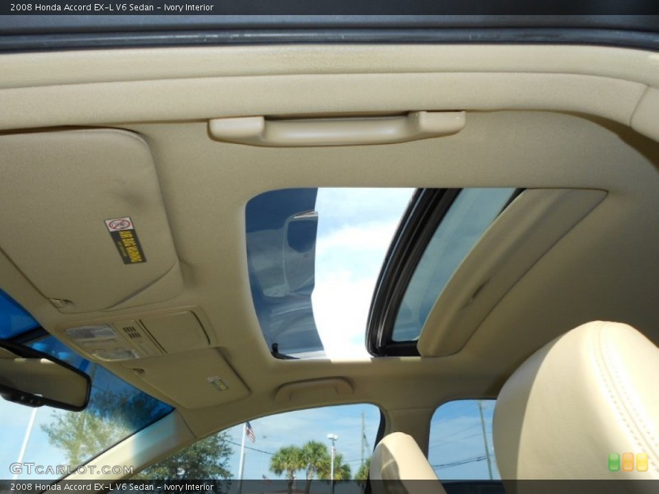 Ivory Interior Sunroof for the 2008 Honda Accord EX-L V6 Sedan #59270463