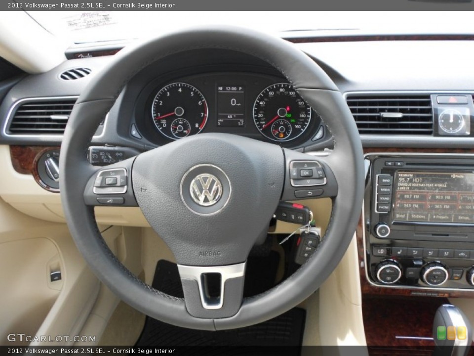 Cornsilk Beige Interior Steering Wheel for the 2012 Volkswagen Passat 2.5L SEL #59273107