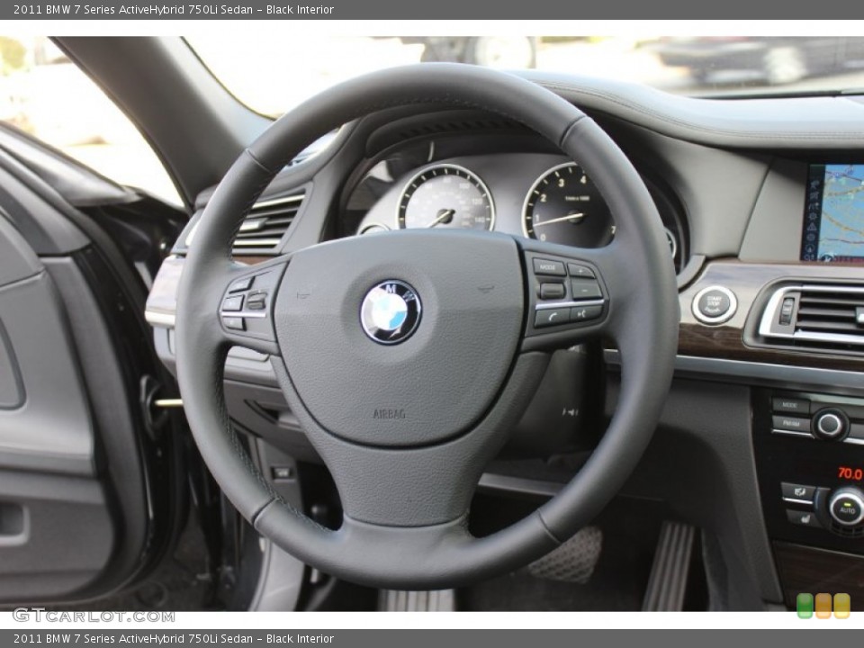 Black Interior Steering Wheel for the 2011 BMW 7 Series ActiveHybrid 750Li Sedan #59274486