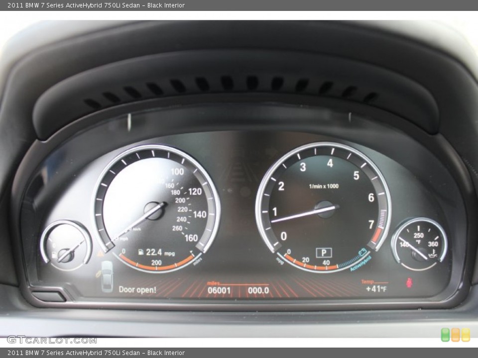 Black Interior Gauges for the 2011 BMW 7 Series ActiveHybrid 750Li Sedan #59274513