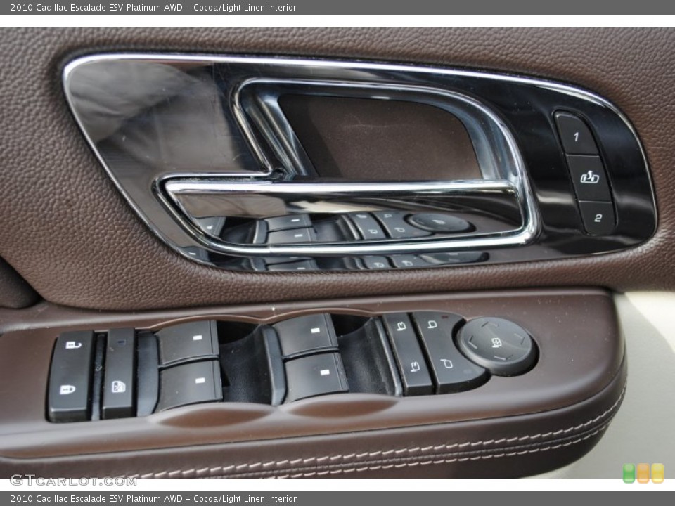 Cocoa/Light Linen Interior Controls for the 2010 Cadillac Escalade ESV Platinum AWD #59280247
