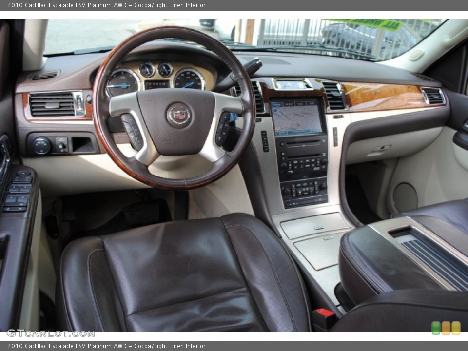 Cocoa/Light Linen Interior Dashboard for the 2010 Cadillac Escalade ESV Platinum AWD #59280321