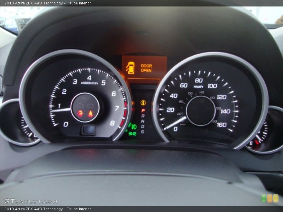 Taupe Interior Gauges for the 2010 Acura ZDX AWD Technology #59289069