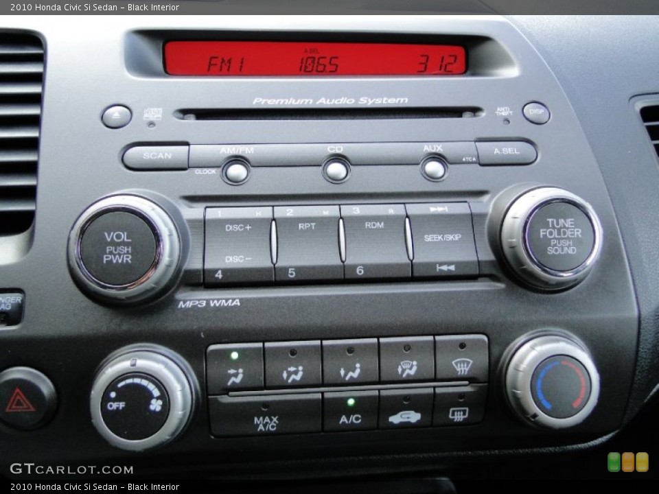 Black Interior Controls for the 2010 Honda Civic Si Sedan #59306183