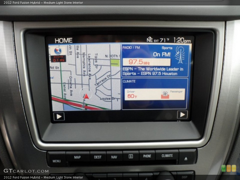 Medium Light Stone Interior Navigation for the 2012 Ford Fusion Hybrid #59307971