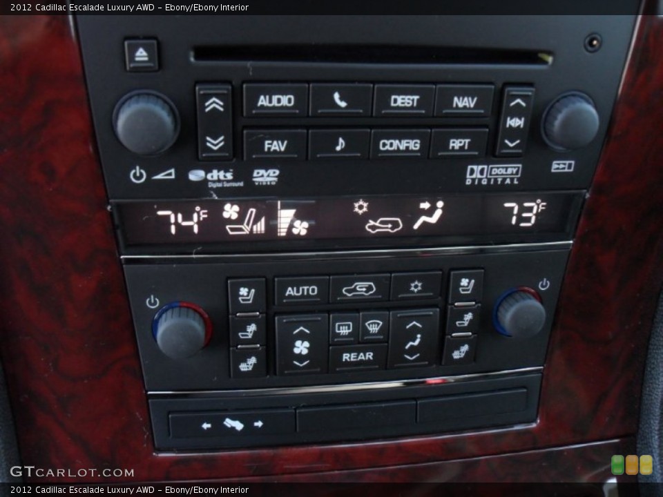 Ebony/Ebony Interior Controls for the 2012 Cadillac Escalade Luxury AWD #59315261