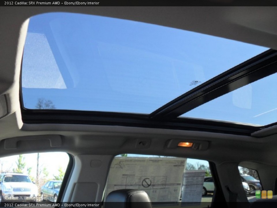 Ebony/Ebony Interior Sunroof for the 2012 Cadillac SRX Premium AWD #59316218