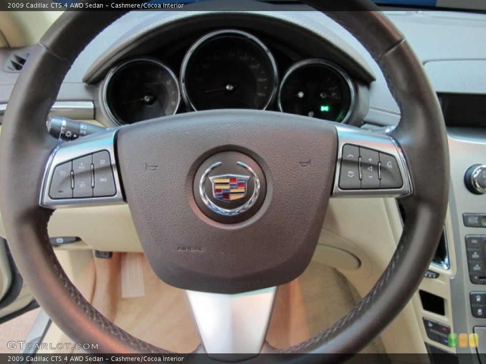 Cashmere/Cocoa Interior Steering Wheel for the 2009 Cadillac CTS 4 AWD Sedan #59333722