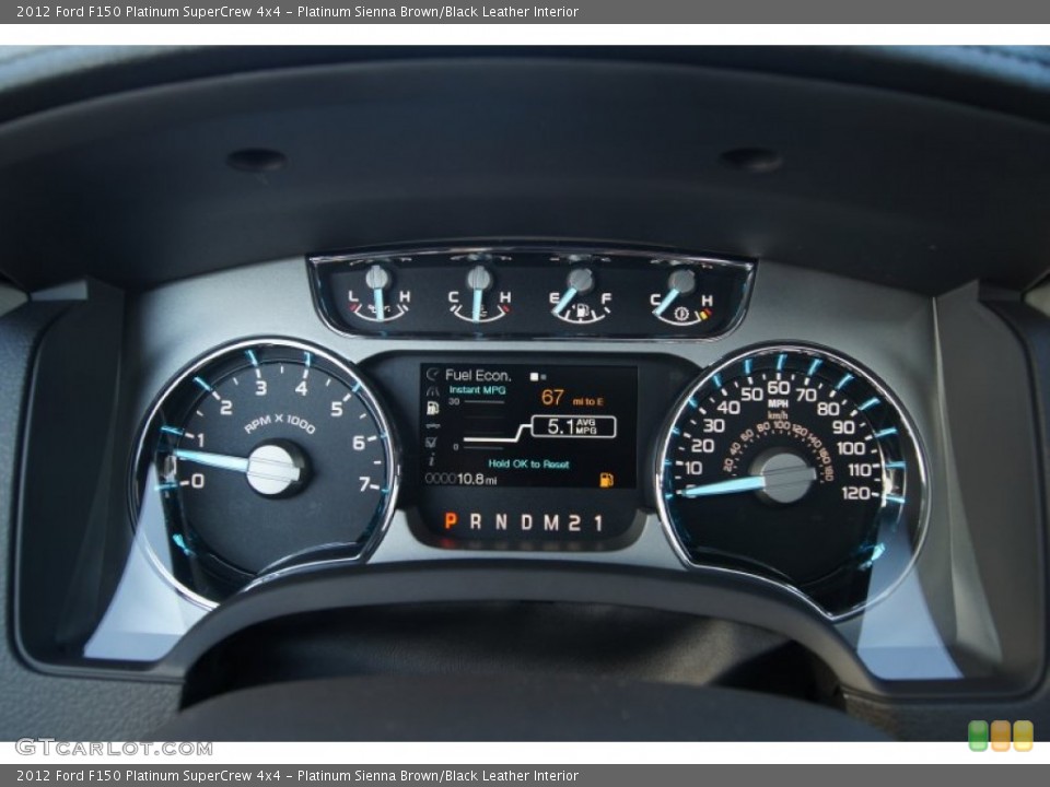 Platinum Sienna Brown/Black Leather Interior Gauges for the 2012 Ford F150 Platinum SuperCrew 4x4 #59349919