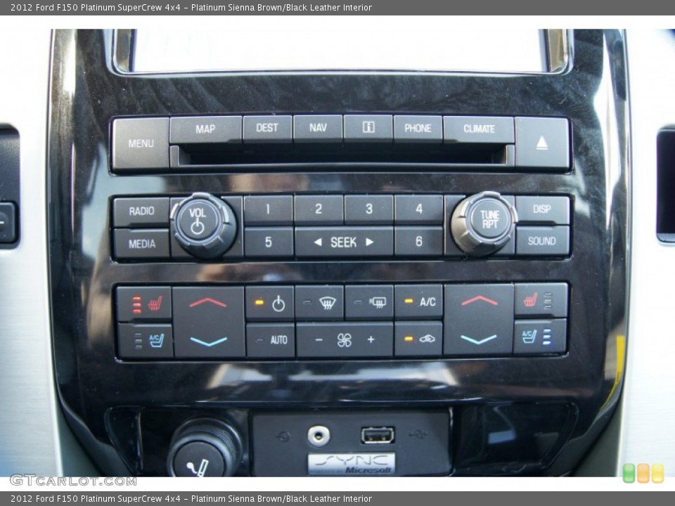 Platinum Sienna Brown/Black Leather Interior Controls for the 2012 Ford F150 Platinum SuperCrew 4x4 #59349985