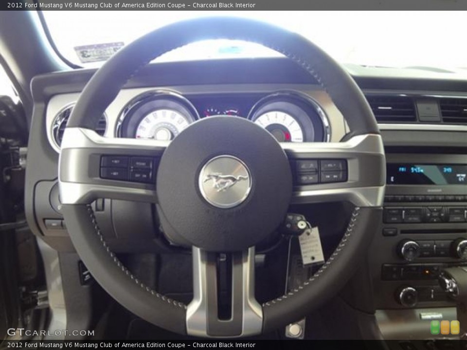 Charcoal Black Interior Steering Wheel for the 2012 Ford Mustang V6 Mustang Club of America Edition Coupe #59356309
