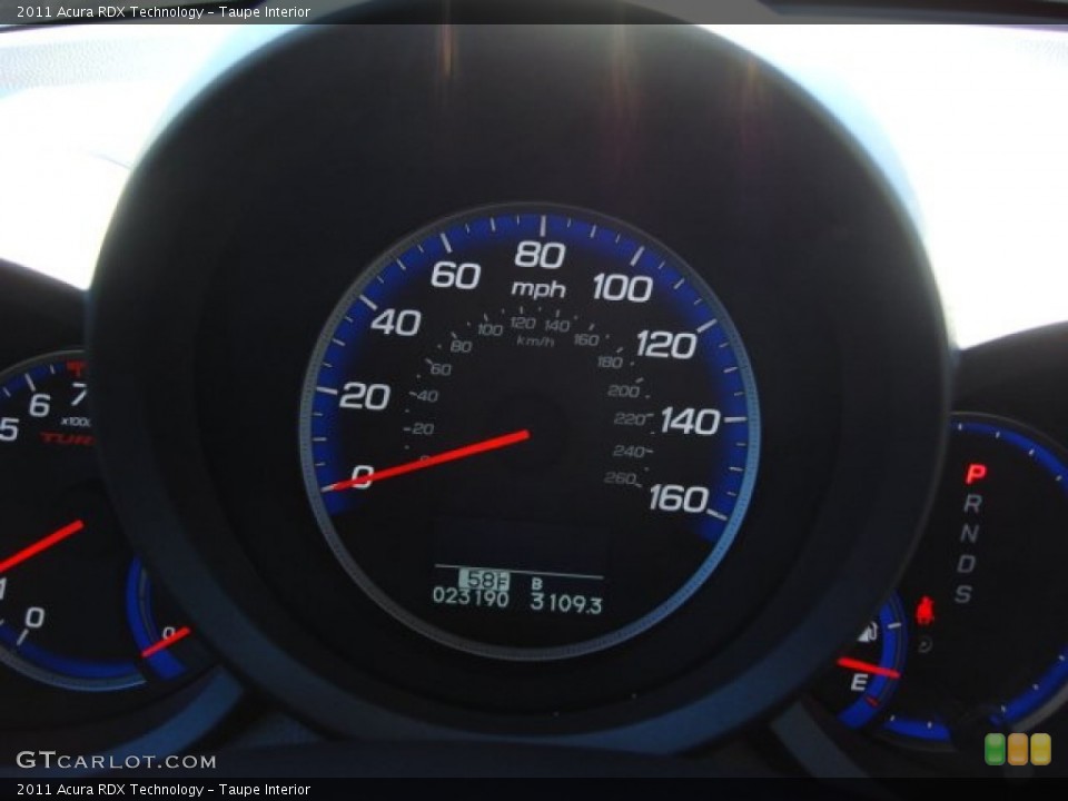Taupe Interior Gauges for the 2011 Acura RDX Technology #59358796